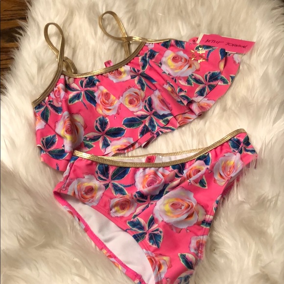 BETSEY JOHNSON GIRL’S 2PC SWIM PINK - Picture 6 of 6
